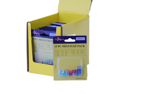 15 Piece Mini Fuse Pack