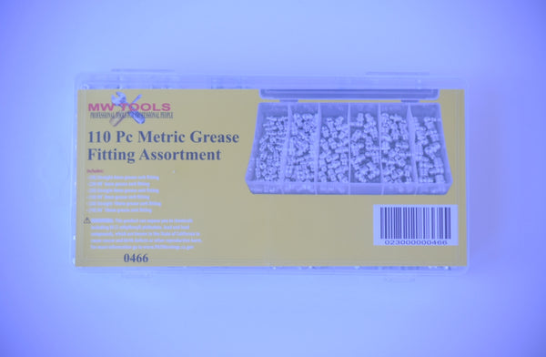 110 Piece  Metric Grease Fitting Set