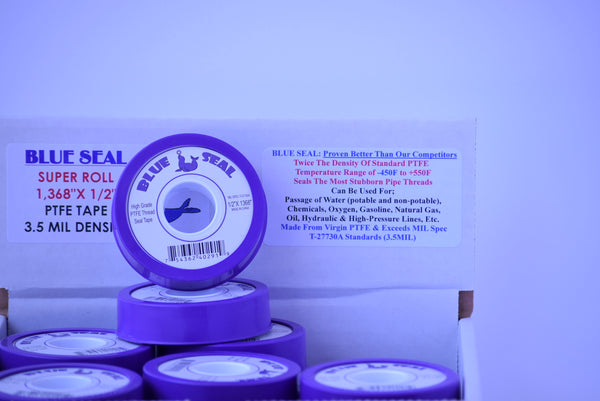 1/2" X 1,368" Blue Seal PTFE Tape